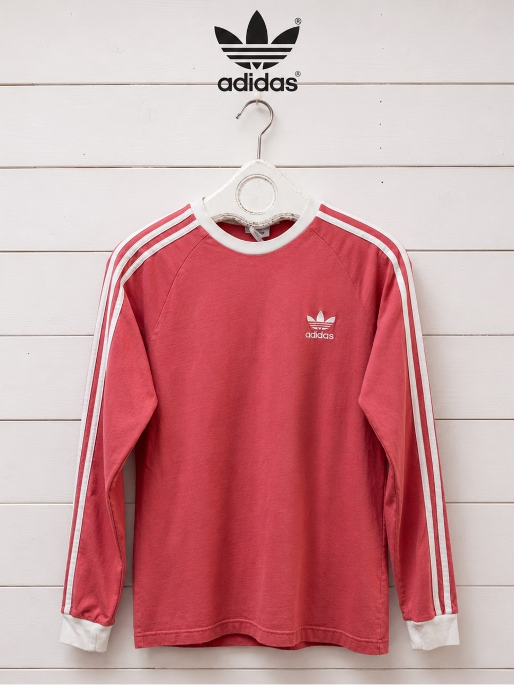 ADIDAS Pink Long Sleeve Trefoil Top Size S